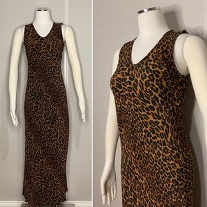 Vintage 90s Betsey Johnson leopard print slip dress